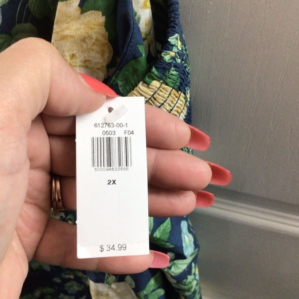SALE Women's Old Navy Fit And Flare Smocked Tie Strap Floral Mini Dress 2XL - Picture 2 of 7